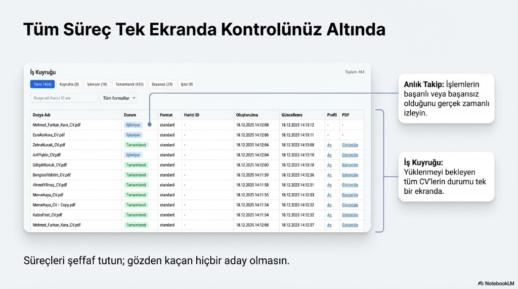 CV-CONVERTER iş kuyruğu ekranı